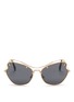 Main View - Click To Enlarge - MIU MIU - 'Scenique' butterfly wave metal sunglasses