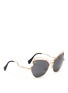 Figure View - Click To Enlarge - MIU MIU - 'Scenique' butterfly wave metal sunglasses
