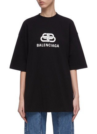 Main View - Click To Enlarge - BALENCIAGA - 'Chain' logo print oversized T-shirt