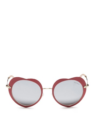 Main View - Click To Enlarge - MIU MIU - Coated heart metal sunglasses