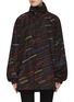 Main View - Click To Enlarge - BALENCIAGA - Retractable hood logo print stripe windbreaker jacket