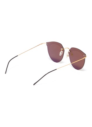 Figure View - Click To Enlarge - PRIDE EYEWEAR - Engraved border rimless panto sunglasses