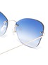 Detail View - Click To Enlarge - PRIDE EYEWEAR - Engraved rimless oversized cat eye sunglasses