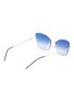 Figure View - Click To Enlarge - PRIDE EYEWEAR - Engraved rimless oversized cat eye sunglasses
