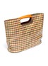 Detail View - Click To Enlarge - SIMON MILLER - 'Birch' medium top handle woven houndstooth tote