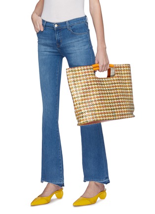 Figure View - Click To Enlarge - SIMON MILLER - 'Birch' medium top handle woven houndstooth tote