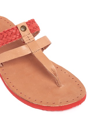 Detail View - Click To Enlarge - UGG - 'Audra' colourblock braided leather sandals