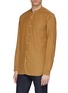 Front View - Click To Enlarge - CAMOSHITA - Mandarin collar cupro-cotton shirt