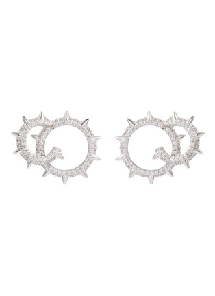 Main View - Click To Enlarge - CZ BY KENNETH JAY LANE - Cubic zirconia spike small double hoop earrings