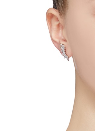 Figure View - Click To Enlarge - CZ BY KENNETH JAY LANE - Cubic zirconia curved earrings