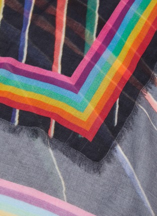 Detail View - Click To Enlarge - FALIERO SARTI - 'Pensamiento' slogan embroidered graphic print scarf