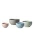 Main View - Click To Enlarge - ZI - Petal Nest bowl set – Pink/Sky Blue/Light Green/Grey