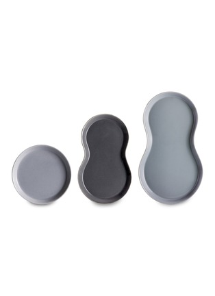 Main View - Click To Enlarge - ZI - Rimmed plate set – Charcoal/Grey/Light Grey