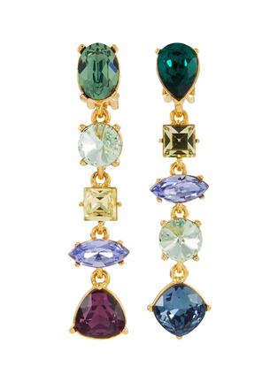 Main View - Click To Enlarge - KENNETH JAY LANE - Glass crystal link drop clip earrings