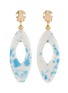 Main View - Click To Enlarge - KENNETH JAY LANE - Ball stud ceramic oval drop clip earrings
