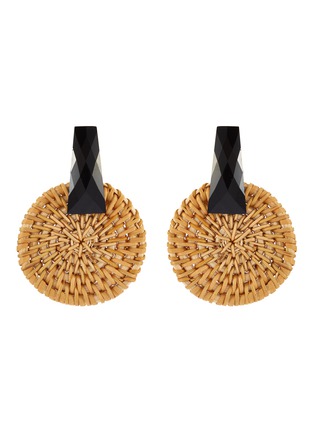 Main View - Click To Enlarge - KENNETH JAY LANE - Faceted stud rattan circle drop earrings