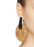 Figure View - Click To Enlarge - KENNETH JAY LANE - Faceted stud rattan circle drop earrings