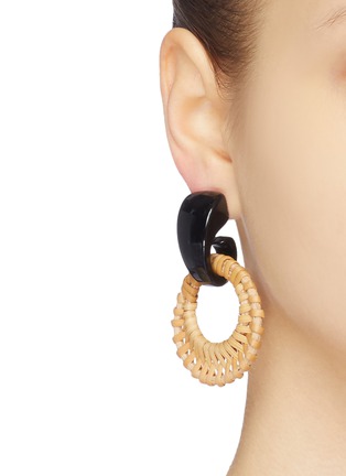 Figure View - Click To Enlarge - KENNETH JAY LANE - Rattan hoop earrings
