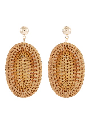 Main View - Click To Enlarge - KENNETH JAY LANE - Rattan oval drop earrings