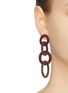 Figure View - Click To Enlarge - KENNETH JAY LANE - Wood circle link drop earrings