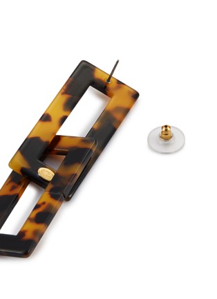 Detail View - Click To Enlarge - KENNETH JAY LANE - Tortoiseshell rectangle link drop earrings