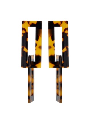 Main View - Click To Enlarge - KENNETH JAY LANE - Tortoiseshell rectangle link drop earrings