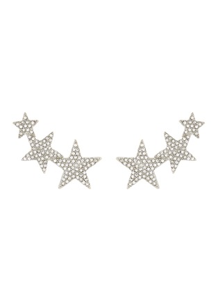 Main View - Click To Enlarge Main View - Click To Enlarge - KENNETH JAY LANE - Glass crystal star clip earrings