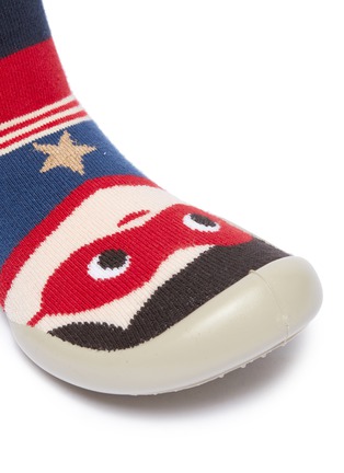 Detail View - Click To Enlarge - COLLÉGIEN - Superman intarsia toddler sock knit sneakers