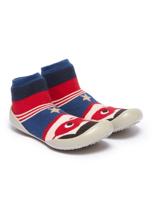 Figure View - Click To Enlarge - COLLÉGIEN - Superman intarsia toddler sock knit sneakers