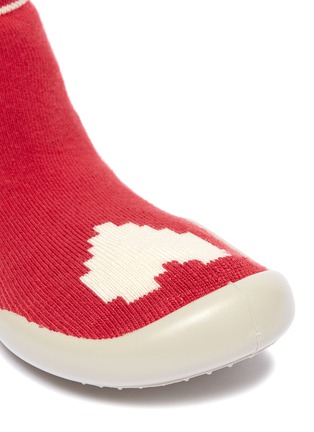 Detail View - Click To Enlarge - COLLÉGIEN - Heart intarsia toddler sock knit sneakers
