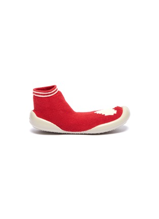 Main View - Click To Enlarge - COLLÉGIEN - Heart intarsia toddler sock knit sneakers