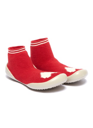 Figure View - Click To Enlarge - COLLÉGIEN - Heart intarsia toddler sock knit sneakers