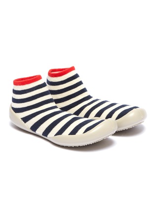 Figure View - Click To Enlarge - COLLÉGIEN - Stripe intarsia toddler sock knit sneakers