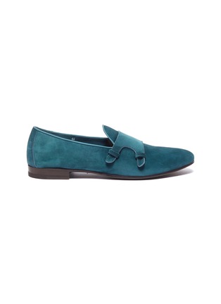 Main View - Click To Enlarge - HENDERSON - Double monk strap suede loafers