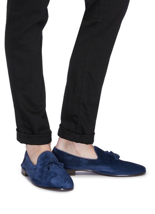 Figure View - Click To Enlarge - HENDERSON - Tassel suede loafers