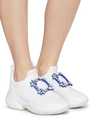 Figure View - Click To Enlarge - 11112 - 'Viv' Run' chunky outsole strass buckle patchwork sneakers