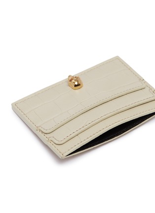 Detail View - Click To Enlarge - ALEXANDER MCQUEEN - Croc embossed leather card holder