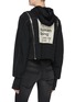 Back View - Click To Enlarge - TRE BY NATALIE RATABESI - 'The Human' slogan appliqué detachable zip sleeve panel hoodie