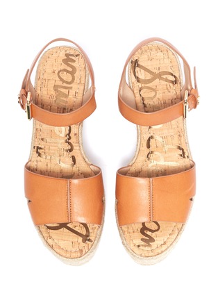 Detail View - Click To Enlarge - SAM EDELMAN - 'Maura' leather espadrille wedge sandals