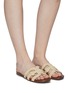 Figure View - Click To Enlarge - SAM EDELMAN - 'Beckie' cutout raffia slide sandals