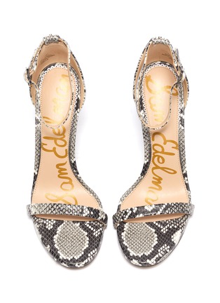 Detail View - Click To Enlarge - SAM EDELMAN - 'Ariella' ankle strap snake embossed leather sandals