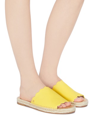 Figure View - Click To Enlarge - SAM EDELMAN - 'Andy' scalloped leather espadrille slide sandals