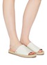 Figure View - Click To Enlarge - SAM EDELMAN - 'Andy' scalloped leather espadrille slide sandals