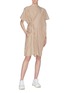Figure View - Click To Enlarge - FFIXXED STUDIOS - Asymmetric ruched drawstring stripe dress