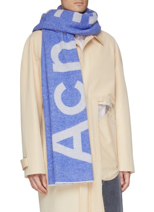 Figure View - Click To Enlarge - ACNE STUDIOS - Logo jacquard wool blend scarf