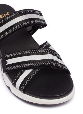 Detail View - Click To Enlarge - ASH - 'Logan' reflective stripe strappy sandals