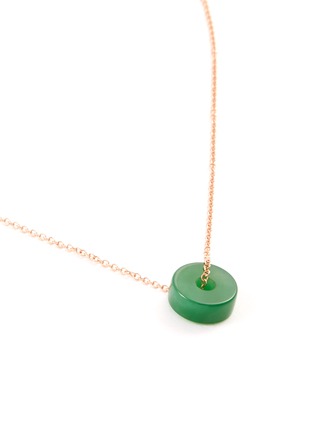 Figure View - Click To Enlarge - SAMUEL KUNG - Jade hoop 18k rose gold pendant necklace