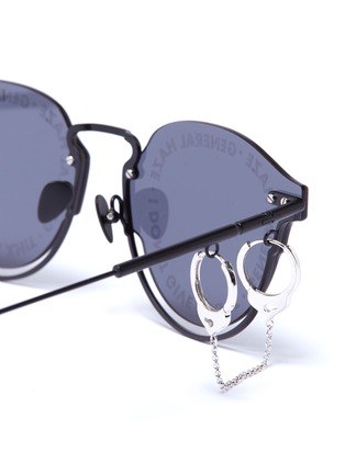 Detail View - Click To Enlarge - HAZE COLLECTION - x Lost General 'General Haze' slogan print metal round sunglasses