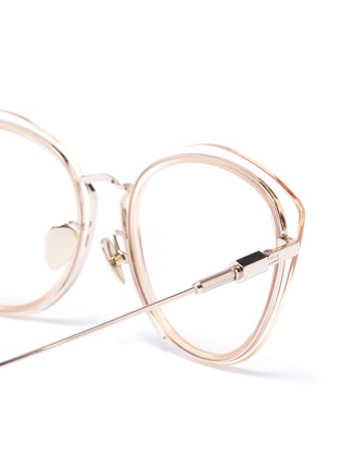 Detail View - Click To Enlarge - HAZE COLLECTION - 'Faro' angular frame acetate front metal sunglasses