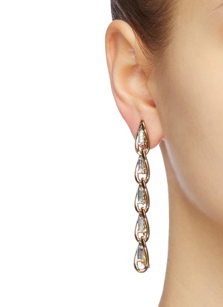 Figure View - Click To Enlarge - ROSANTICA - 'Slim' glass crystal link chain drop earrings